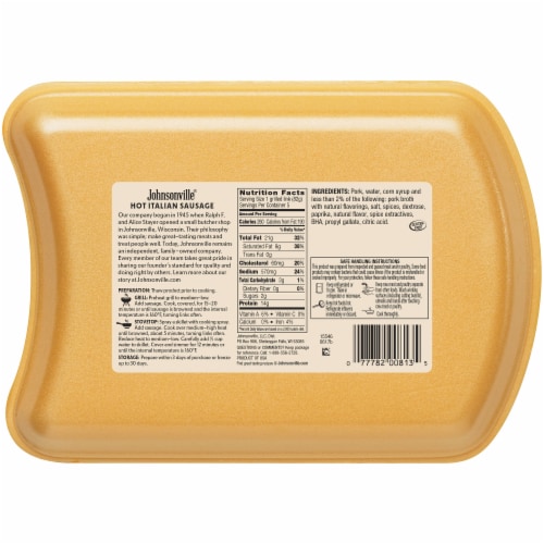 Johnsonville® Hot Italian Pork Sausage Links Perspective: back