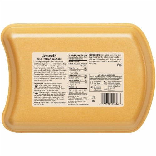 Johnsonville® Mild Italian Sausage Links Perspective: back