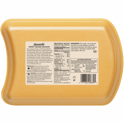 Johnsonville® Sweet Italian Sausage Links Perspective: back