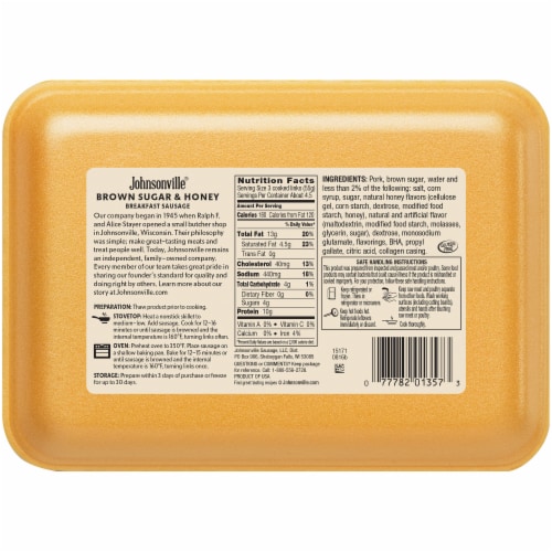 Johnsonville® Brown Sugar & Honey Flavor Breakfast Sausage Links Perspective: back