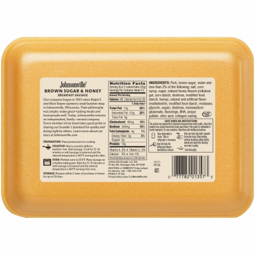 Johnsonville® Brown Sugar & Honey Flavor Breakfast Sausage Links Perspective: back