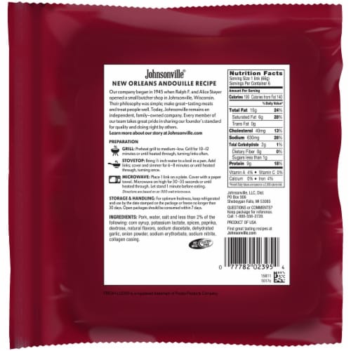 Johnsonville® New Orleans Andouille Recipe Smoked Sausage Links Perspective: back