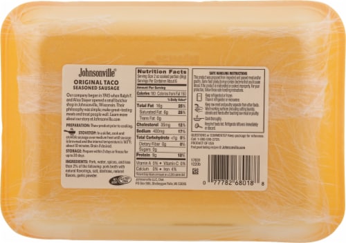 Johnsonville® Original Taco Ground Pork Sausage Perspective: back