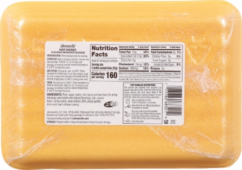 Johnsonville® Uncooked Hot Honey Flavored Breakfast Sausage Perspective: back