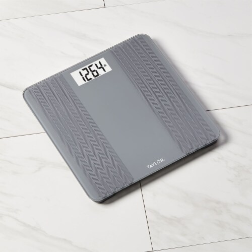 Taylor® Herringbone Print Bathroom Digital Scale - Grey Perspective: back