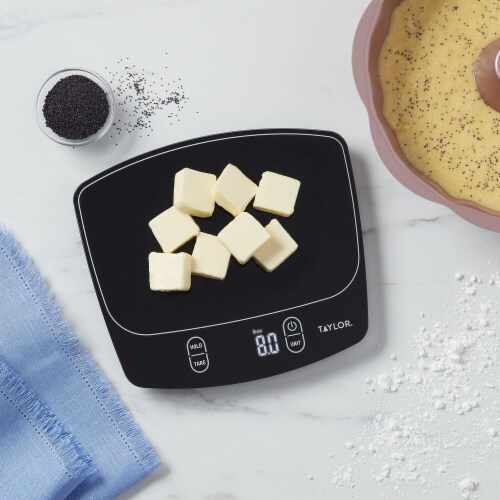 Taylor Digital Kitchen Glass Top 11lb Food Scale Black