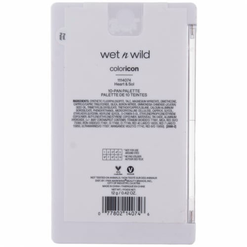 Wet n Wild Color Icon 10-Pan Eyeshadow Palette, Heart & Sol, 0.42 oz Perspective: back
