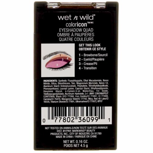 Wet n Wild Color Icon 344B Petalette Eyeshadow Palette Perspective: back