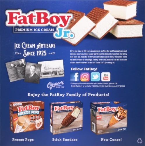 Fat Boy® Jr. Mini Vanilla Ice Cream Sandwiches Perspective: back