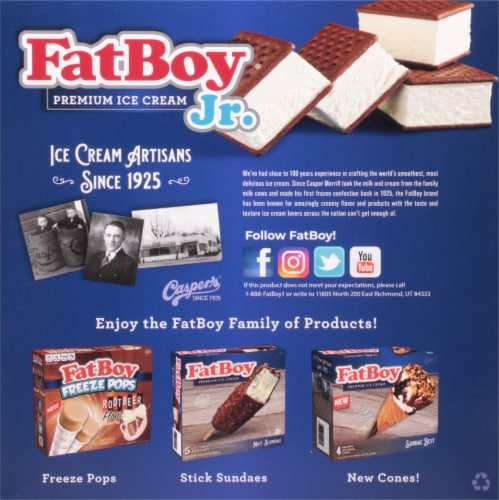 Fat Boy® Junior Vanilla Ice Cream Sandwiches Perspective: back