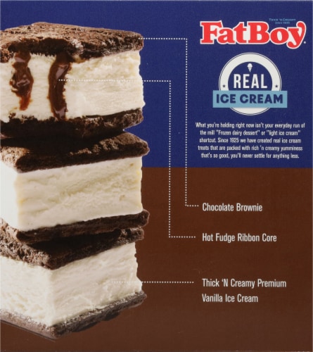 Fat Boy® Hot Fudge Brownie Ice Cream Sandwich Perspective: back