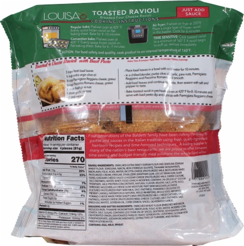 Louisa Toasted Four Cheese Ravioli Perspective: back