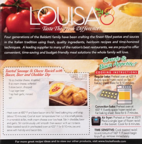 Louisa™ Toasted Sausage & Cheese Ravioli Perspective: back