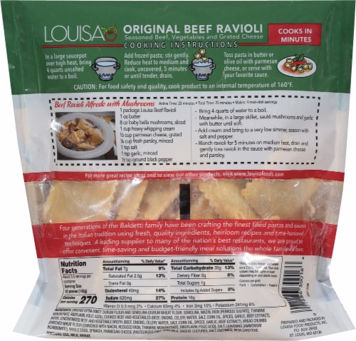 Louisa Original Beef Ravioli Perspective: back
