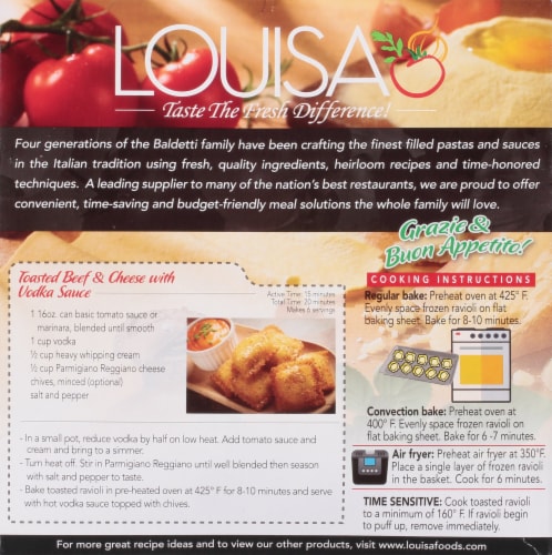 Louisa Beef & Cheese Toasted Ravioli Perspective: back