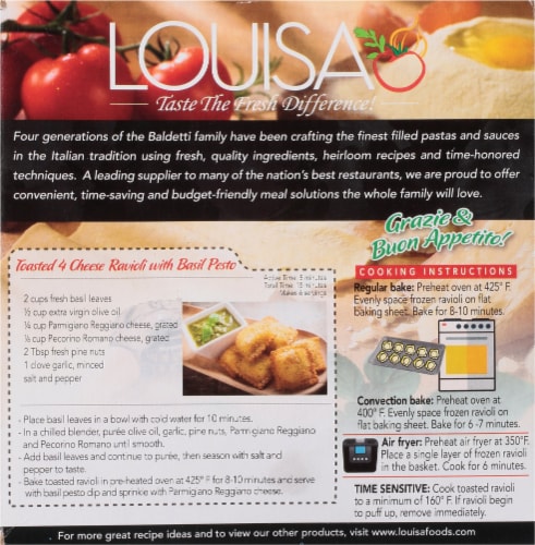 Louisa Toasted Four Cheese Ravioli Perspective: back