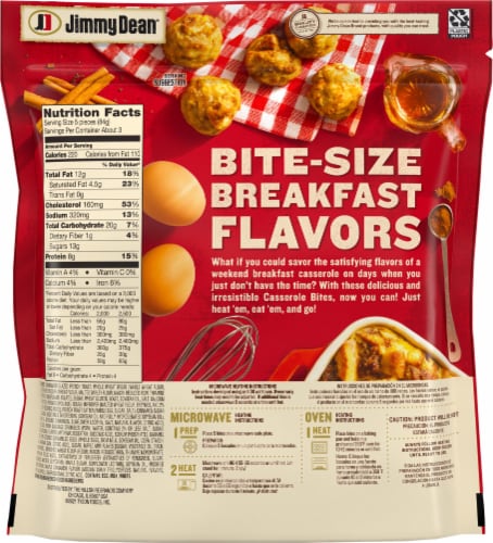 Jimmy Dean® French Toast Sausage & Egg Casserole Bites Frozen Breakfast Perspective: back