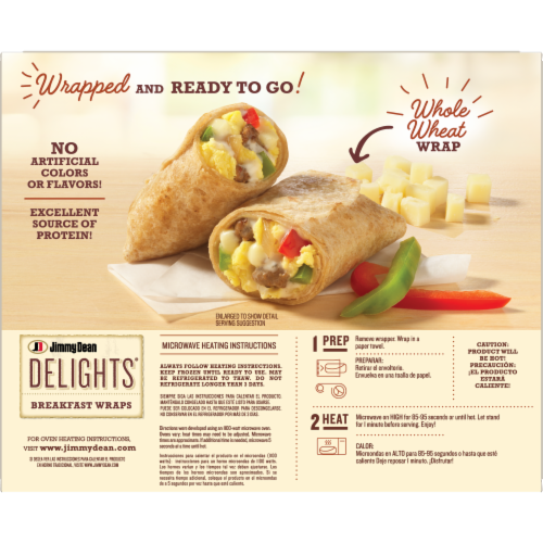 Jimmy Dean Delights® Turkey Sausage & Veggie Frozen Breakfast Wraps Perspective: back