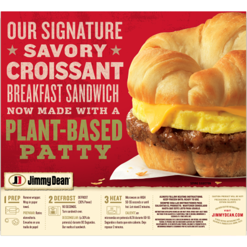 Jimmy Dean® Plant-Based Patty, Egg & Cheese Croissant Sandwiches Perspective: back