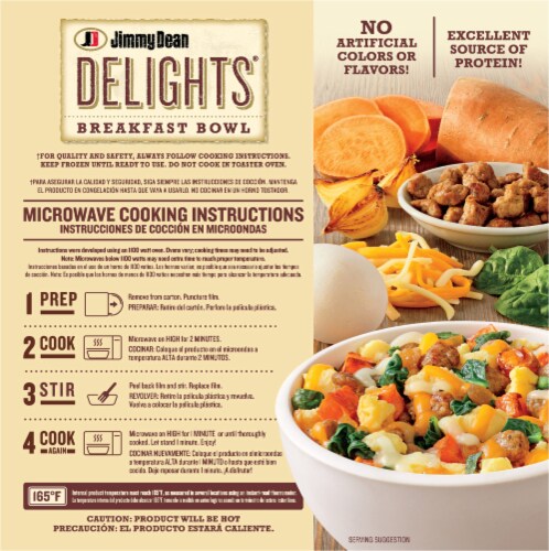 Jimmy Dean Delights® Sweet Potato & Spinach with Turkey Sausage Breakfast Bowl Perspective: back