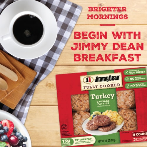 Jimmy Dean® Fully Cooked Breakfast Turkey Sausage Patties Perspective: back