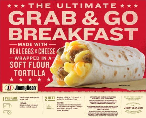 Jimmy Dean® Sausage Egg & Cheese Frozen Breakfast Burritos Perspective: back