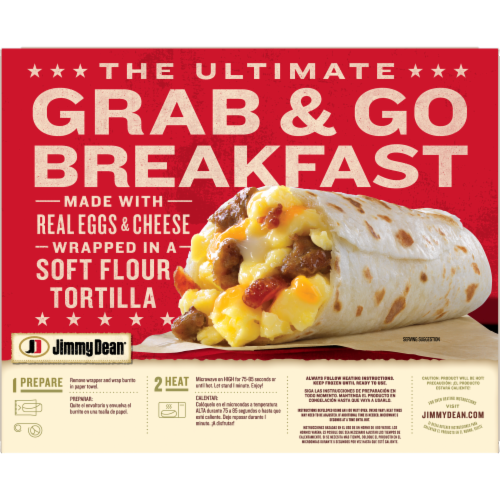 Jimmy Dean® Meat Lovers Frozen Breakfast Burritos Perspective: back