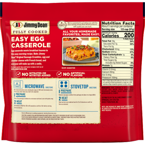 Jimmy Dean® Fully Cooked Original Pork Sausage Crumbles