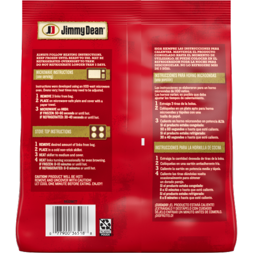 Jimmy Dean® Heat 'N Serve Turkey Sausage Frozen Breakfast Links Perspective: back
