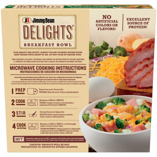 Jimmy Dean Delights® Broccoli Cheese & Uncured Ham Breakfast Bowl Perspective: back