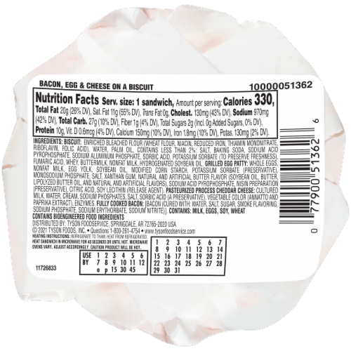 Jimmy Dean® Bacon Egg & Cheese Biscuit Perspective: back