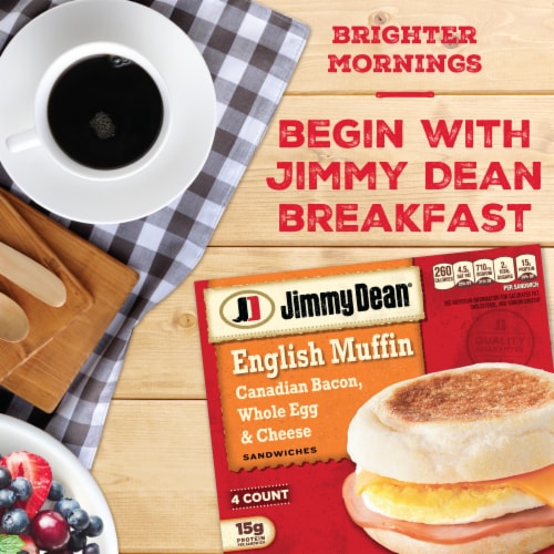 Jimmy Dean® Canadian Bacon Whole Egg & Cheese English Muffin Sandwiches Perspective: back