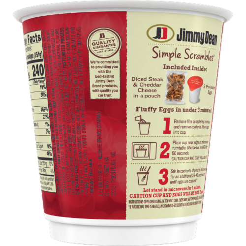 Jimmy Dean Simple Scrambles® Steak & Cheddar Breakfast Cup Perspective: back