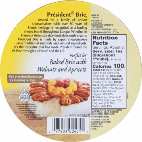 President® Brie Cheese Wheel Perspective: back