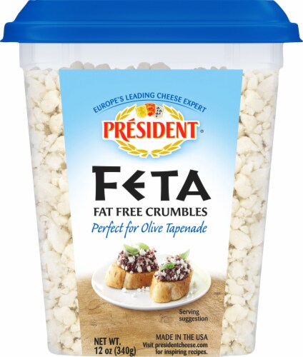 President Crumbled Feta Cheese Perspective: back