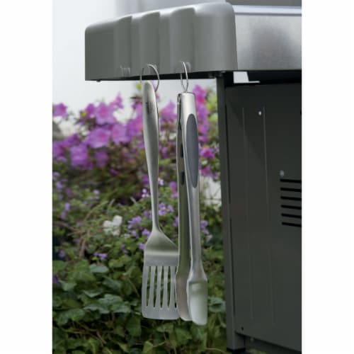 Weber Soft Rubber Grip Stainless Steel 2-Piece Barbeque Tool Set 6707 Perspective: back