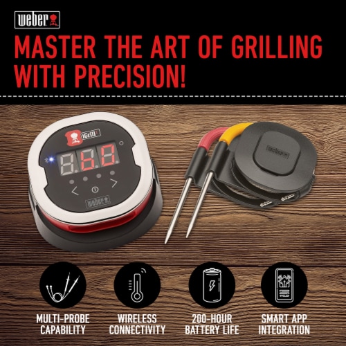 Weber iGrill 3 Bluetooth Connected Digital Smart Thermometer, Black