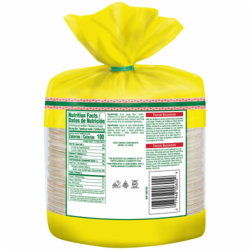Calidad White Corn Tortillas Perspective: back