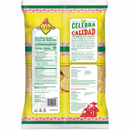 Calidad Gluten Free Yellow Corn Tortilla Chips Perspective: back