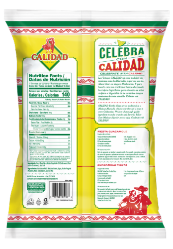 Calidad® Yellow Corn Tortilla Chips Perspective: back