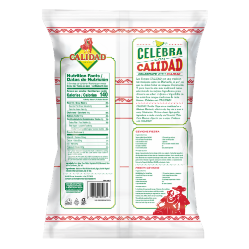 Calidad White Corn Tortilla Chips Perspective: back