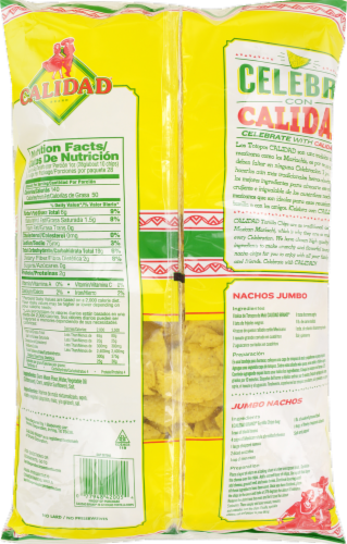 Calidad Round Tortilla Chips Jumbo Size Perspective: back