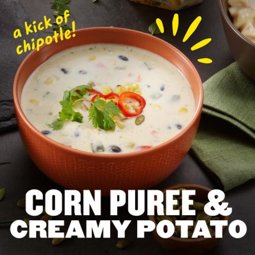 Panera Bread Ready-to-Heat Gluten Free Southwest Corn Chowder Soup Cup Perspective: back