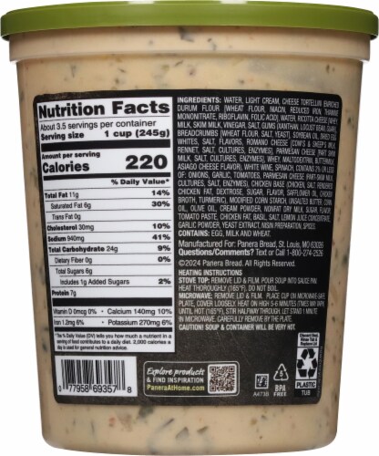 Panera Bread® Tuscan Style Tortellini Soup Perspective: back