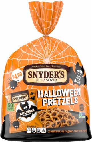 Snyder's of Hanover Halloween Mini Pretzels Bags Perspective: back