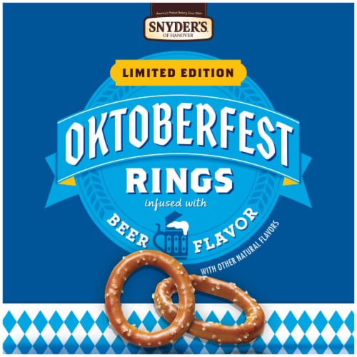 Snyder's of Hanover Pretzels, Oktoberfest Pretzel Rings Infused with Beer Flavor, 10 Oz Perspective: back