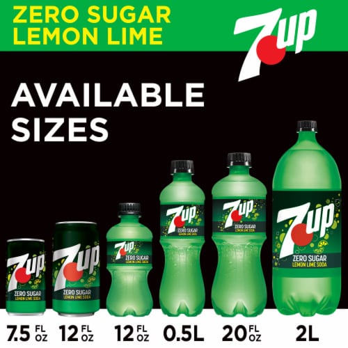 7UP Zero Sugar Lemon Lime Caffeine-Free Soda Cans Perspective: back