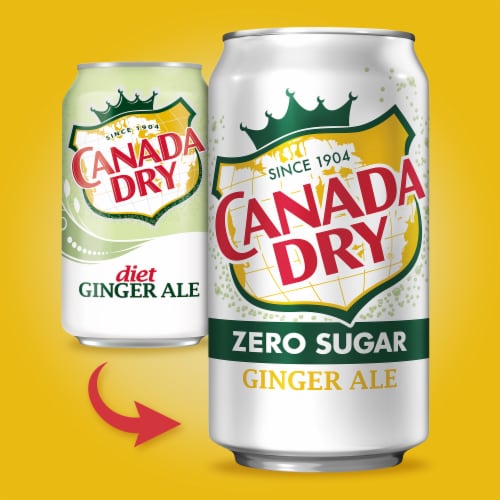 Canada Dry Zero Sugar Ginger Ale Soda Perspective: back