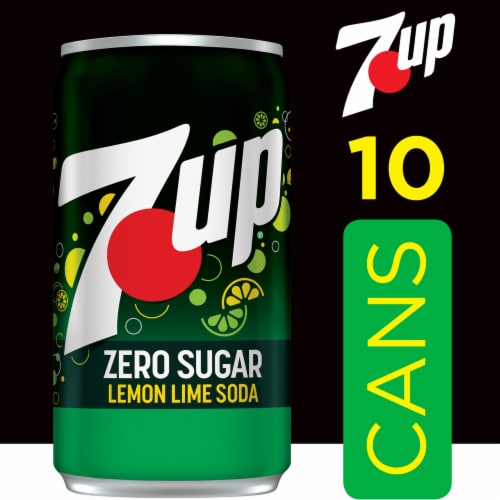 7UP® Lemon Lime Zero Sugar Soda Mini Cans Perspective: back
