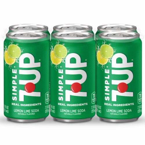 7UP® Simple Lemon Lime Soda Mini Cans Perspective: back